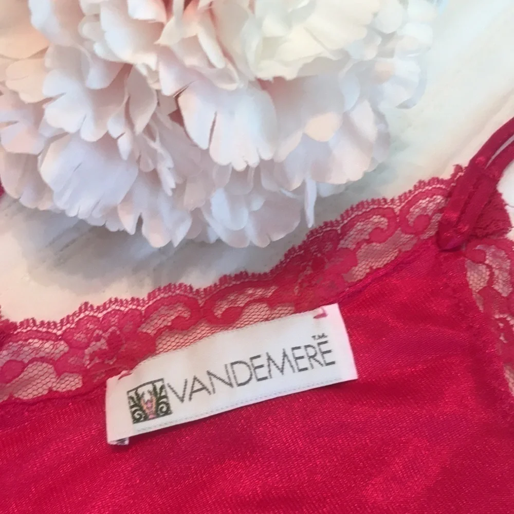 Vintage Vandemere Pink Lace Long Nightgown Size Large